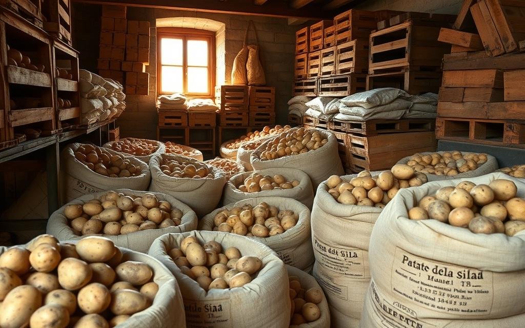 Patate della Sila in stoccaggio Patate della Sila in stoccaggio
